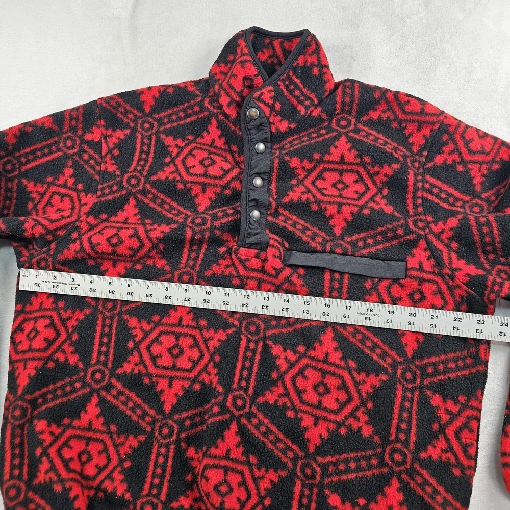 Vtg Spruce Aztec Pullover Mens M Quarter Snap T Fleece Snowflake Sweater Tribal